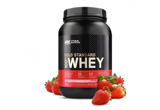 Протеин Gold 100% Whey 2 lb клубника